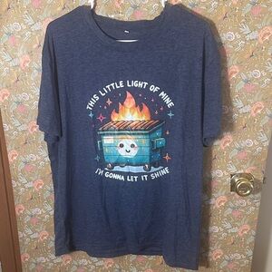 Women’s Graphic Tee - Navy Dumpster Fire Design XXL